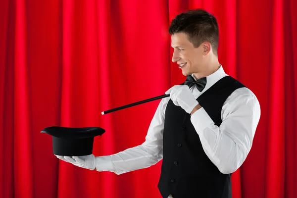 Magician With Magic Wand And Hat