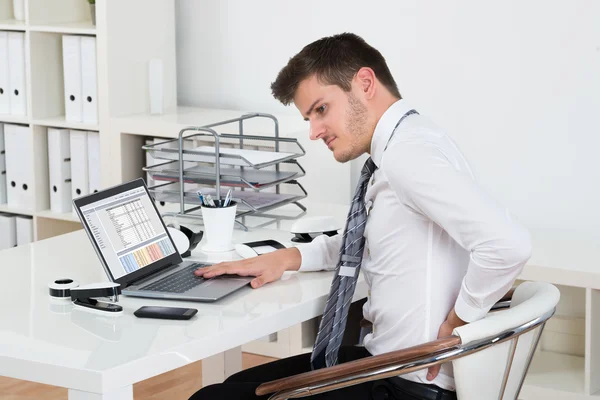 Businessman Suffering From Backpain — Stock Photo, Image