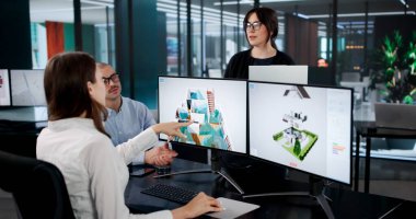 Mühendis ve Tasarımcı Ekibi Modern Ev için Sanal Şablon Oluşturdu