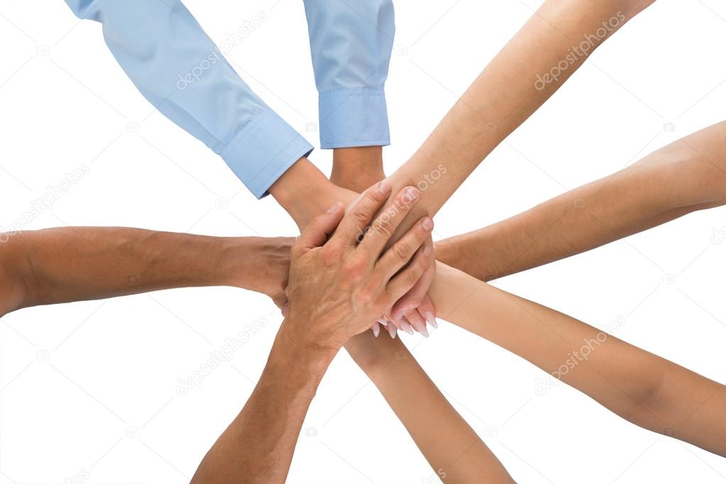 People Stacking Hands Together