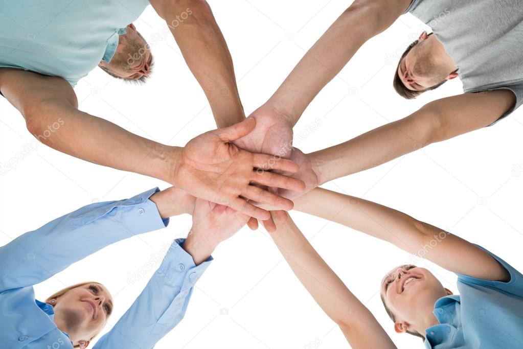 People Hands Stacking Together