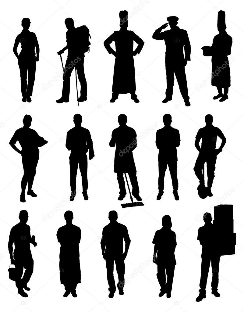 Set Of Different Professions Silhouettes