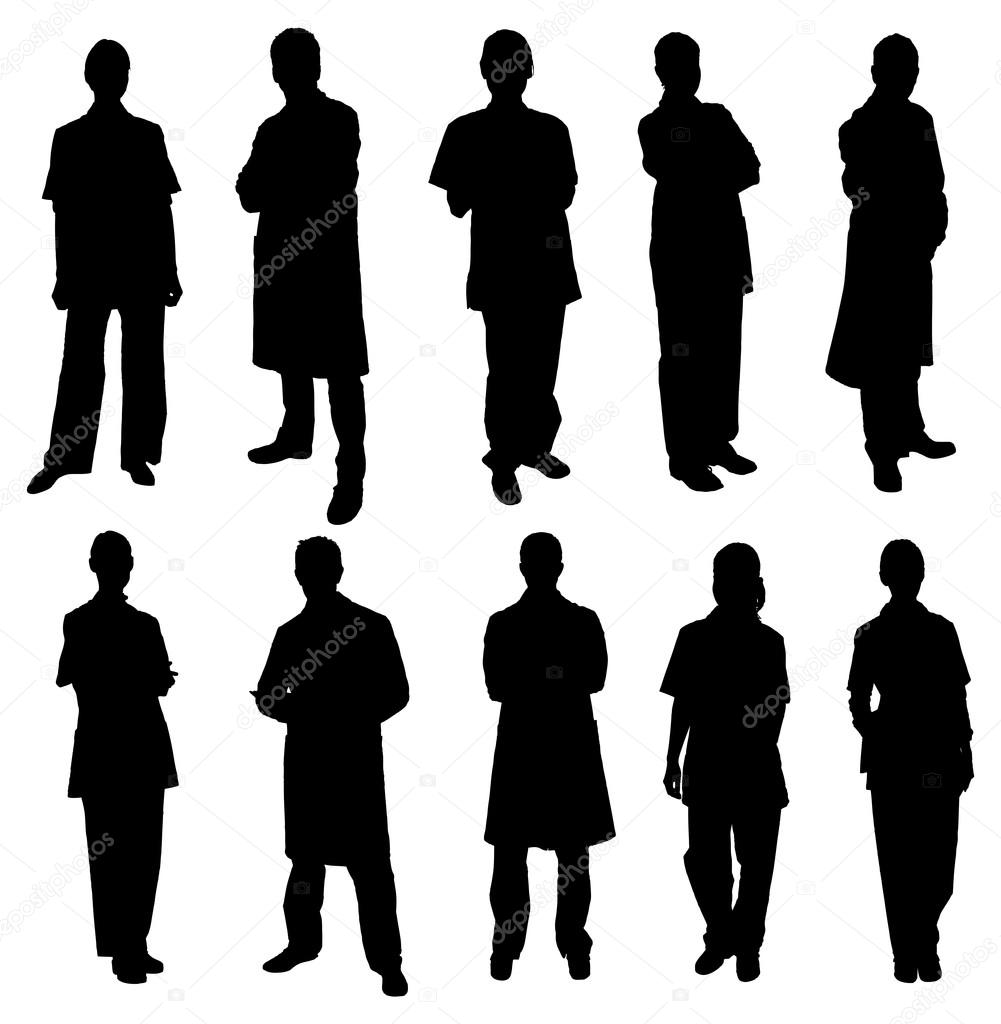 Set Of Doctors Silhouettes