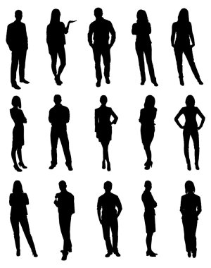 İnsanlar Vector Silhouettes kümesi