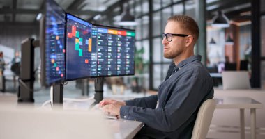 Gantt Yazılım ile Ofis Bilgisayarındaki Genç Profesyonel Proje Zaman Çizelgesi