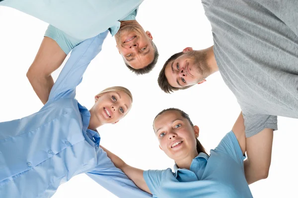 Group Of People In Circle Looking Down — Stock Photo, Image