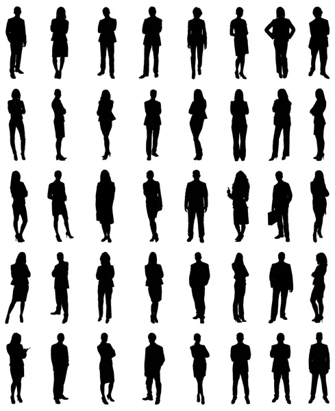 Set Of Businesspeople Silhouettes — Stock Vector