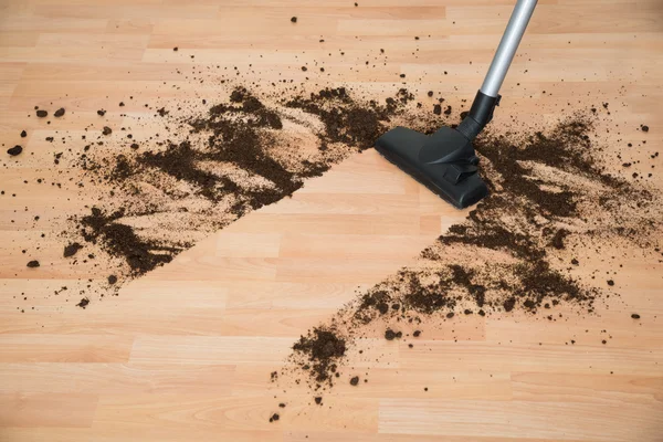 Vacuum Cleaning Hardwood Floor — Stock Photo, Image