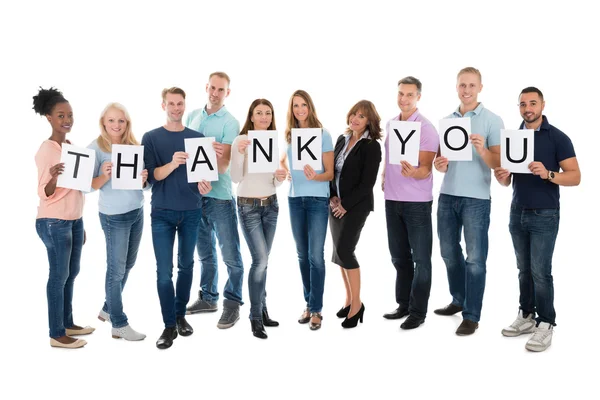 People Holding Thank You Sign — Stock Photo, Image