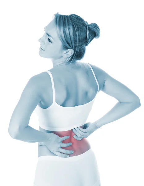 Woman Suffering From Back Pain — Stock Photo, Image