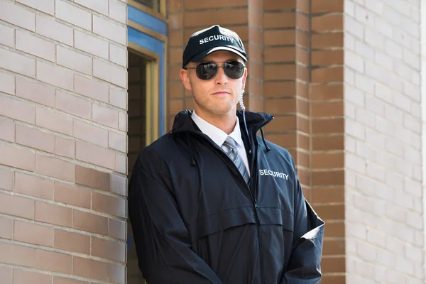 Security Guard Standing At The Entrance — Stock Photo, Image