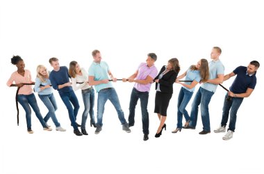 Business Teams Playing Tug Of War clipart