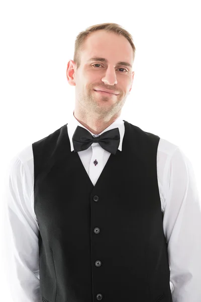 Portrait Of Handsome Mid Adult Waiter — Stock Photo, Image