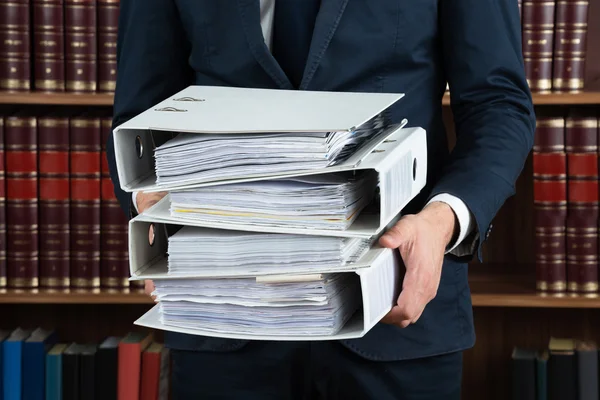 Lawyer Carrying Stack Of Ring Binders — Stock Photo, Image