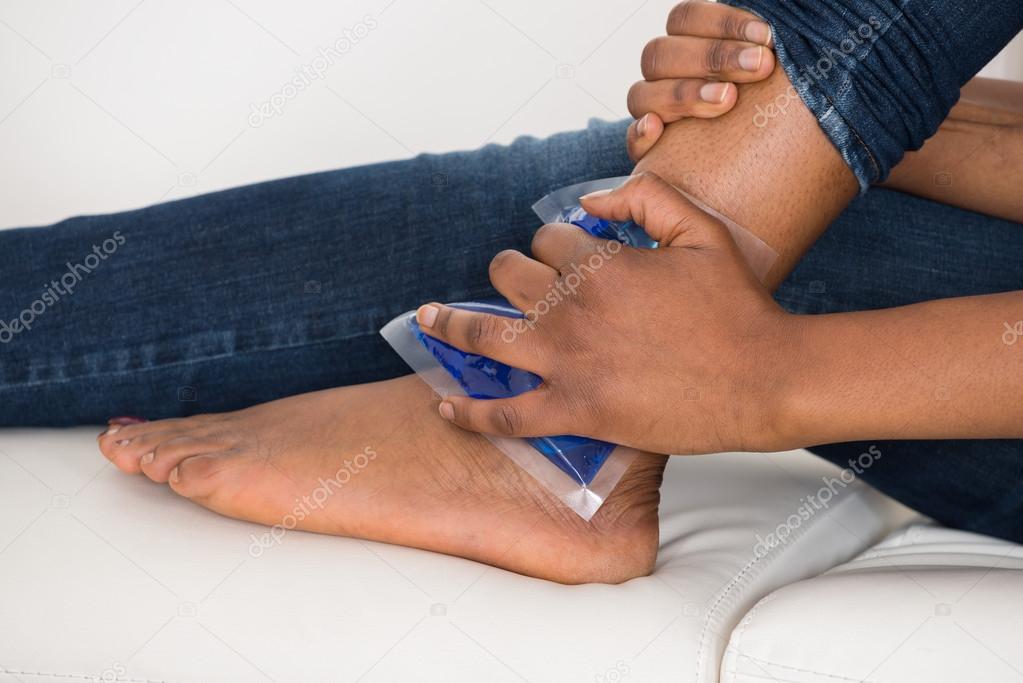 Holding Ice Gel Pack On Ankle