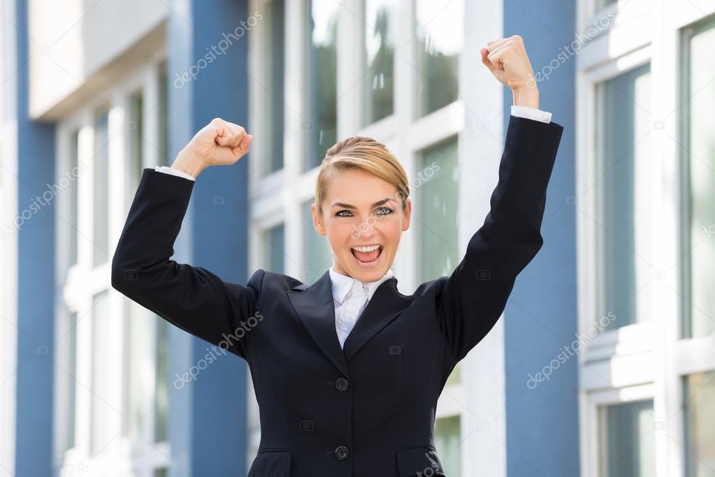 Businesswoman Celebrate Success