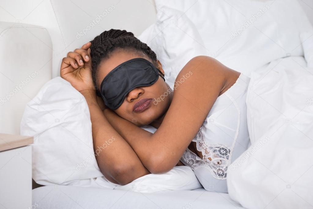 Woman Wearing Eyemask While Sleeping