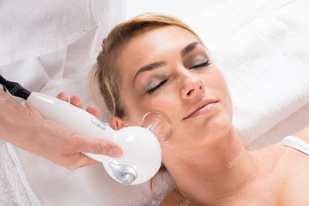 Cellulite Vacuum Therapy On Face — Stock Photo © AndreyPopov 91703458