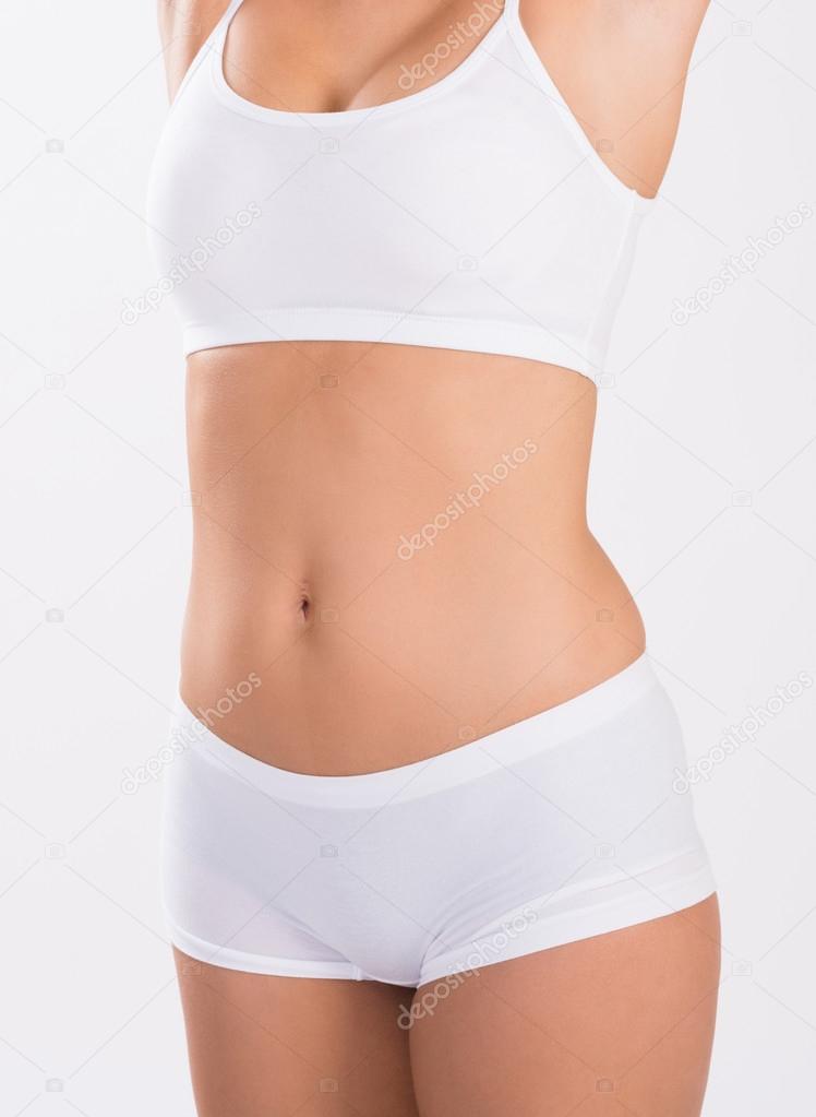 Midsection Of Woman In Innerwear