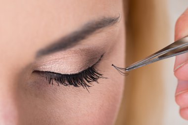 El koyarak yanlış Eyelashes