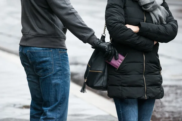 Robber Stealing Clutch — Stock Photo, Image