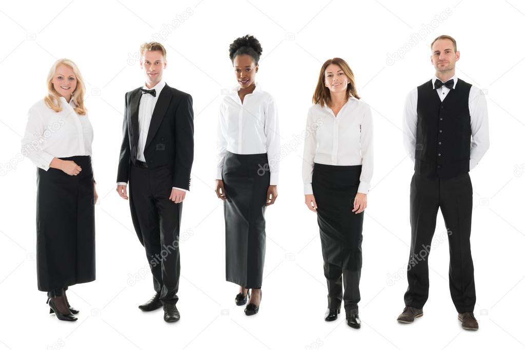 Multi ethnic Restaurant Staff Standing