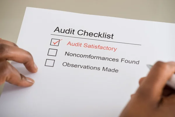 Filling Audit Checklist Form — Stock Photo, Image