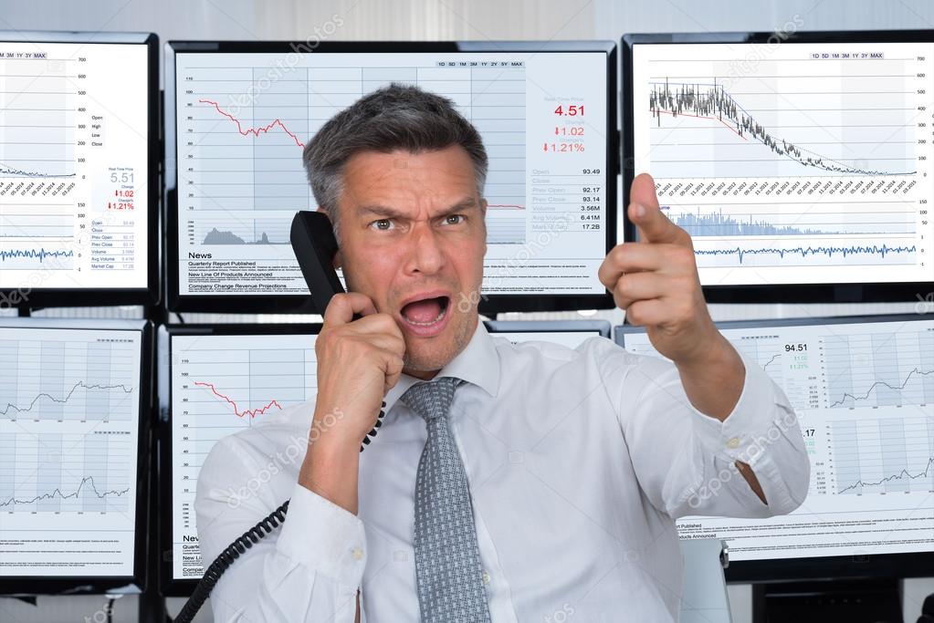 Angry Stock Trader Shouting