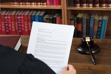 Judge Reading Legal Documents clipart