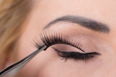 Kadının gözü yanlış Eyelashes