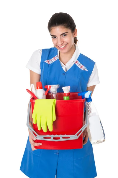 Happy Female Janitor — Stock Photo, Image