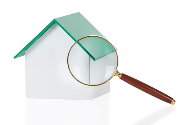 Magnifying Glass And House — Stock Photo, Image