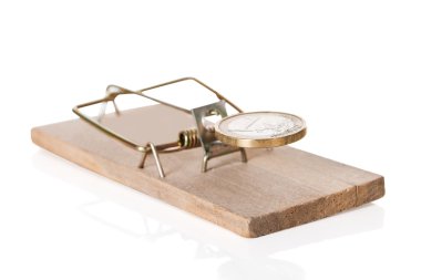 Sikke üzerinde fare kapanı closeup