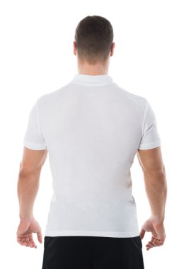 Geçici işçi adamın arkadan görünüş