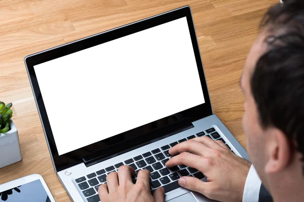 Geschäftsmann mit Laptop — Stockfoto