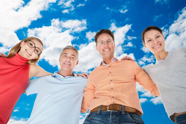 Happy Friends Forming Huddle — Stock Photo, Image