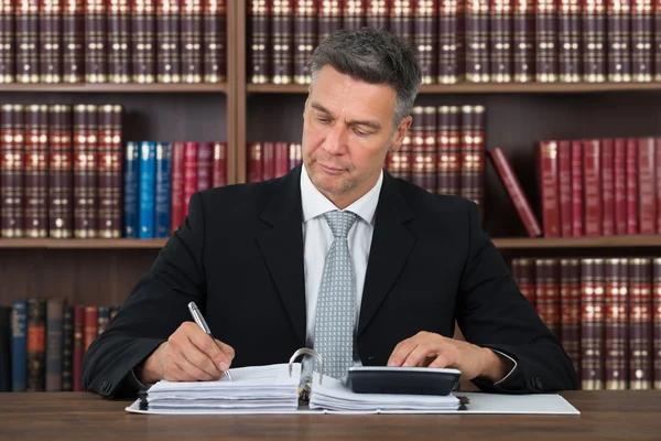 Accountant Writing On Document — Stock Photo, Image