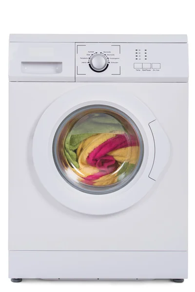 Washing Machine Full Of Dirty Clothes — Stock Photo, Image