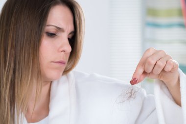 Woman Suffering From Hairloss clipart