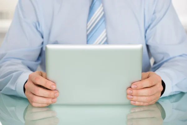 Businessman Holding Digital Tablet — Stock Photo, Image