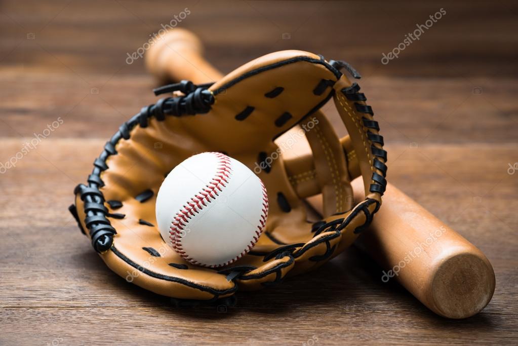 Baseball Glove And Ball With Bat Stock Photo by ©AndreyPopov 99627592