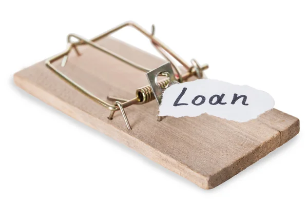 Mousetrap With Loan Sign — Stock Photo, Image