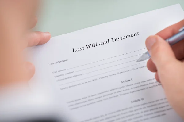 Ultimo testamento e forma testamentaria — Foto Stock