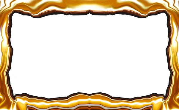 Golden abstract blurry smooth border frame — Stock Photo, Image