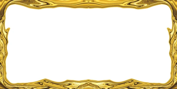 Golden abstract blurry smooth border frame — Stock Photo, Image