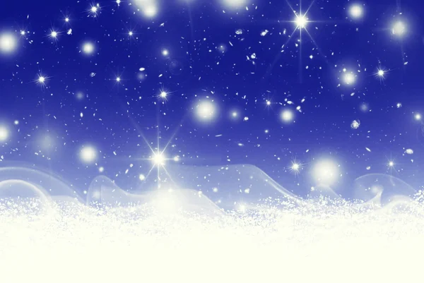 星散景和雪图背景 — 图库照片