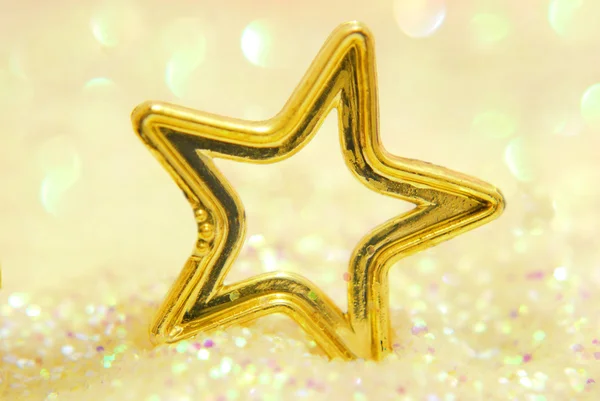 Golden star med glitter — Stockfoto