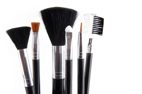 Makeup brushes isolated on white — Stock Photo, Image