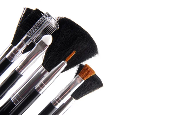 Makeup brushes isolated on white — Stock Photo, Image