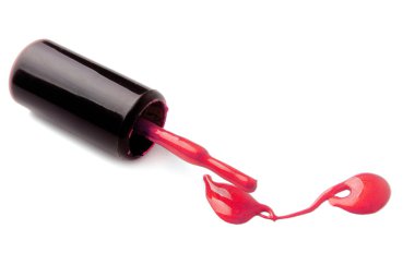 Beyaz izole dökülmüş oje emaye